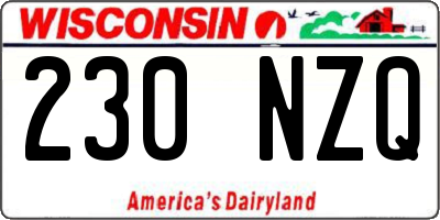 WI license plate 230NZQ