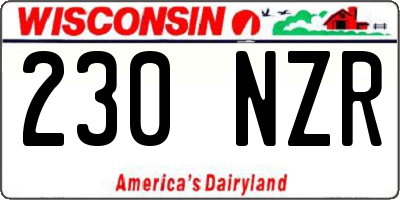 WI license plate 230NZR