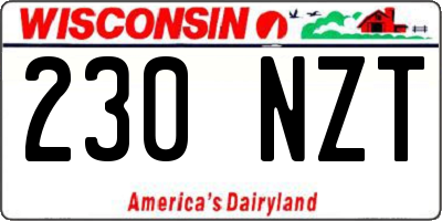 WI license plate 230NZT