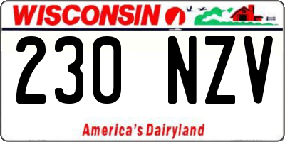 WI license plate 230NZV