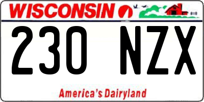 WI license plate 230NZX