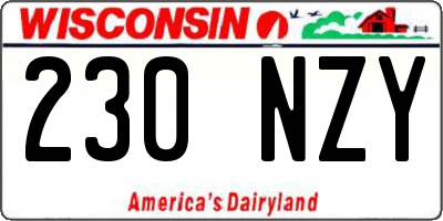 WI license plate 230NZY
