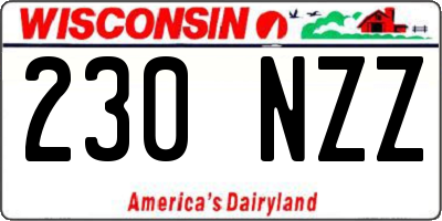 WI license plate 230NZZ