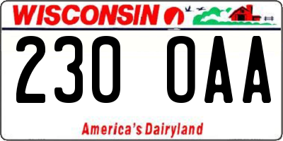 WI license plate 230OAA