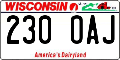 WI license plate 230OAJ
