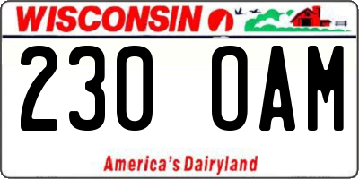 WI license plate 230OAM