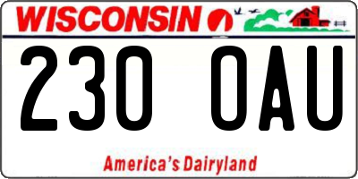 WI license plate 230OAU