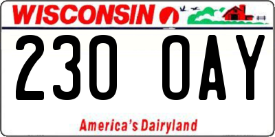 WI license plate 230OAY