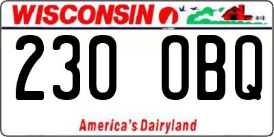 WI license plate 230OBQ
