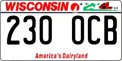WI license plate 230OCB