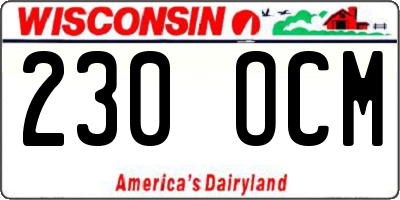 WI license plate 230OCM
