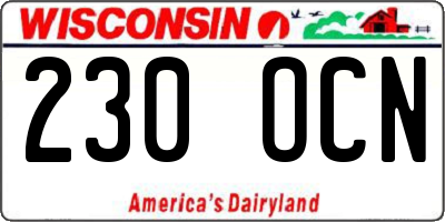 WI license plate 230OCN
