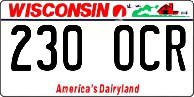 WI license plate 230OCR