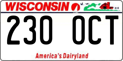 WI license plate 230OCT