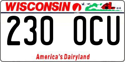 WI license plate 230OCU