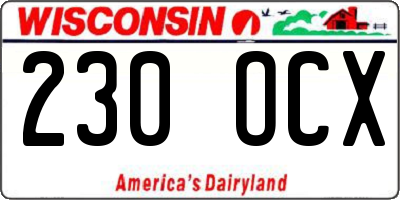 WI license plate 230OCX