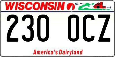 WI license plate 230OCZ