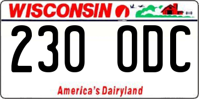 WI license plate 230ODC