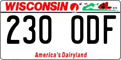 WI license plate 230ODF