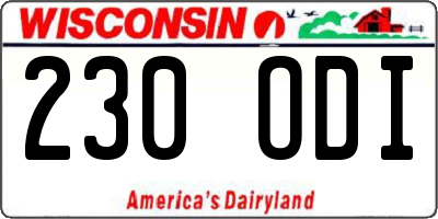 WI license plate 230ODI
