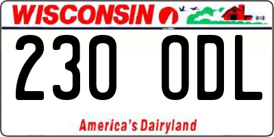 WI license plate 230ODL