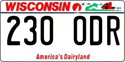 WI license plate 230ODR