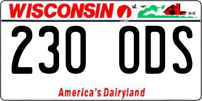 WI license plate 230ODS