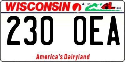 WI license plate 230OEA