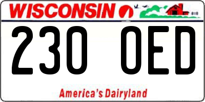 WI license plate 230OED