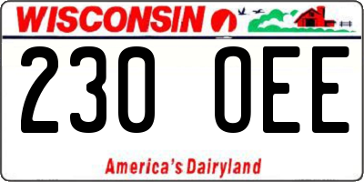 WI license plate 230OEE