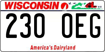 WI license plate 230OEG