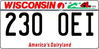 WI license plate 230OEI
