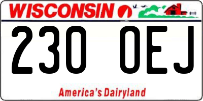 WI license plate 230OEJ
