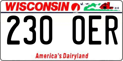WI license plate 230OER
