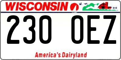WI license plate 230OEZ