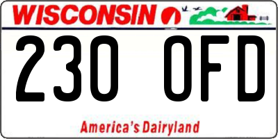 WI license plate 230OFD