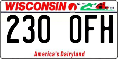 WI license plate 230OFH
