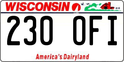 WI license plate 230OFI