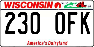WI license plate 230OFK