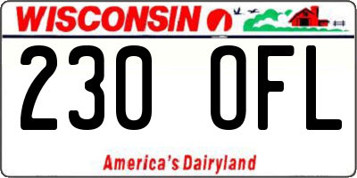 WI license plate 230OFL