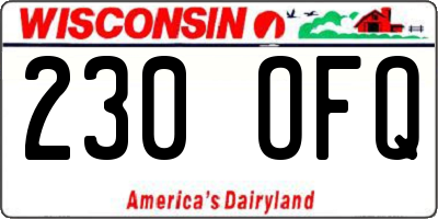 WI license plate 230OFQ