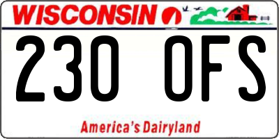 WI license plate 230OFS