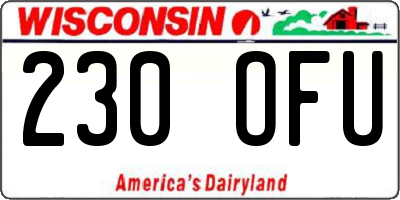 WI license plate 230OFU