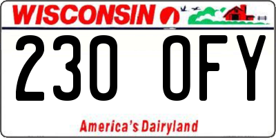WI license plate 230OFY