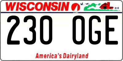 WI license plate 230OGE