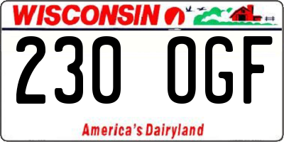 WI license plate 230OGF