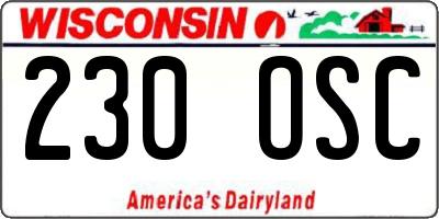 WI license plate 230OSC