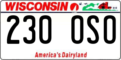 WI license plate 230OSO
