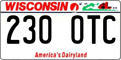 WI license plate 230OTC