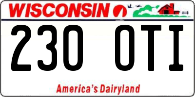 WI license plate 230OTI